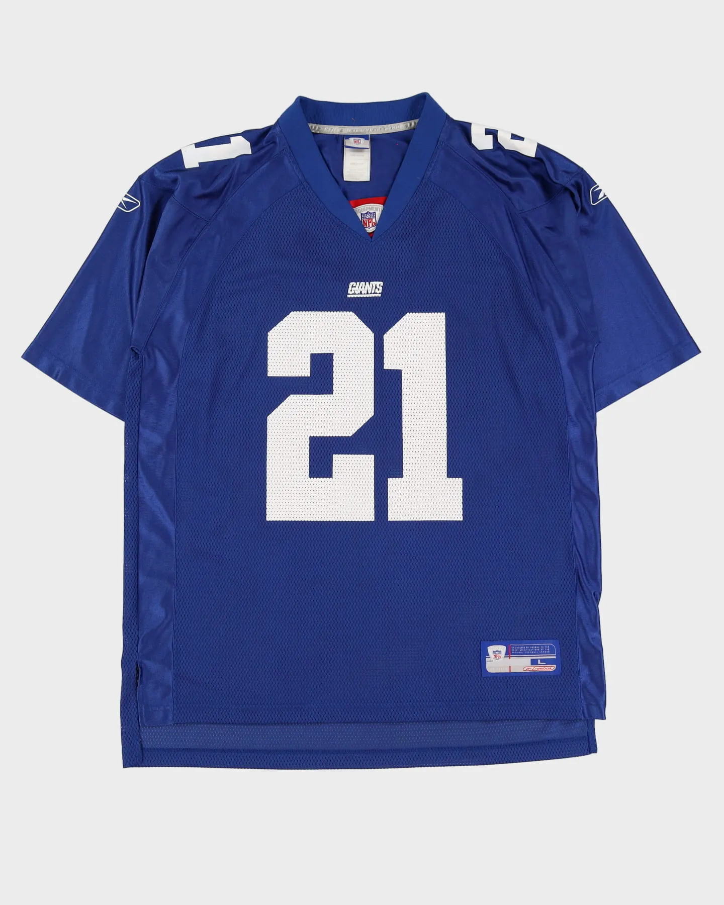 00s Reebok Tiki Barber #21 New York Giants Blue NFL Jersey - L