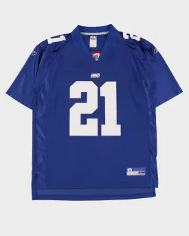 00s Reebok Tiki Barber #21 New York Giants Blue NFL Jersey - L