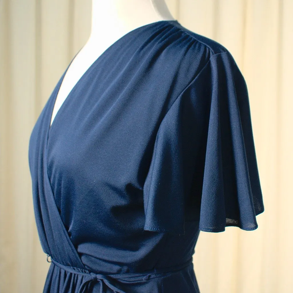 70s does 1940s Navy Dress