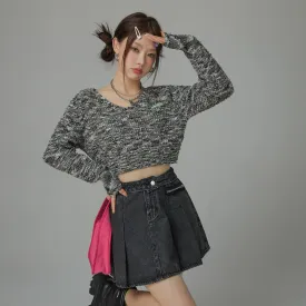 Adore You V Neck Crop Sweater