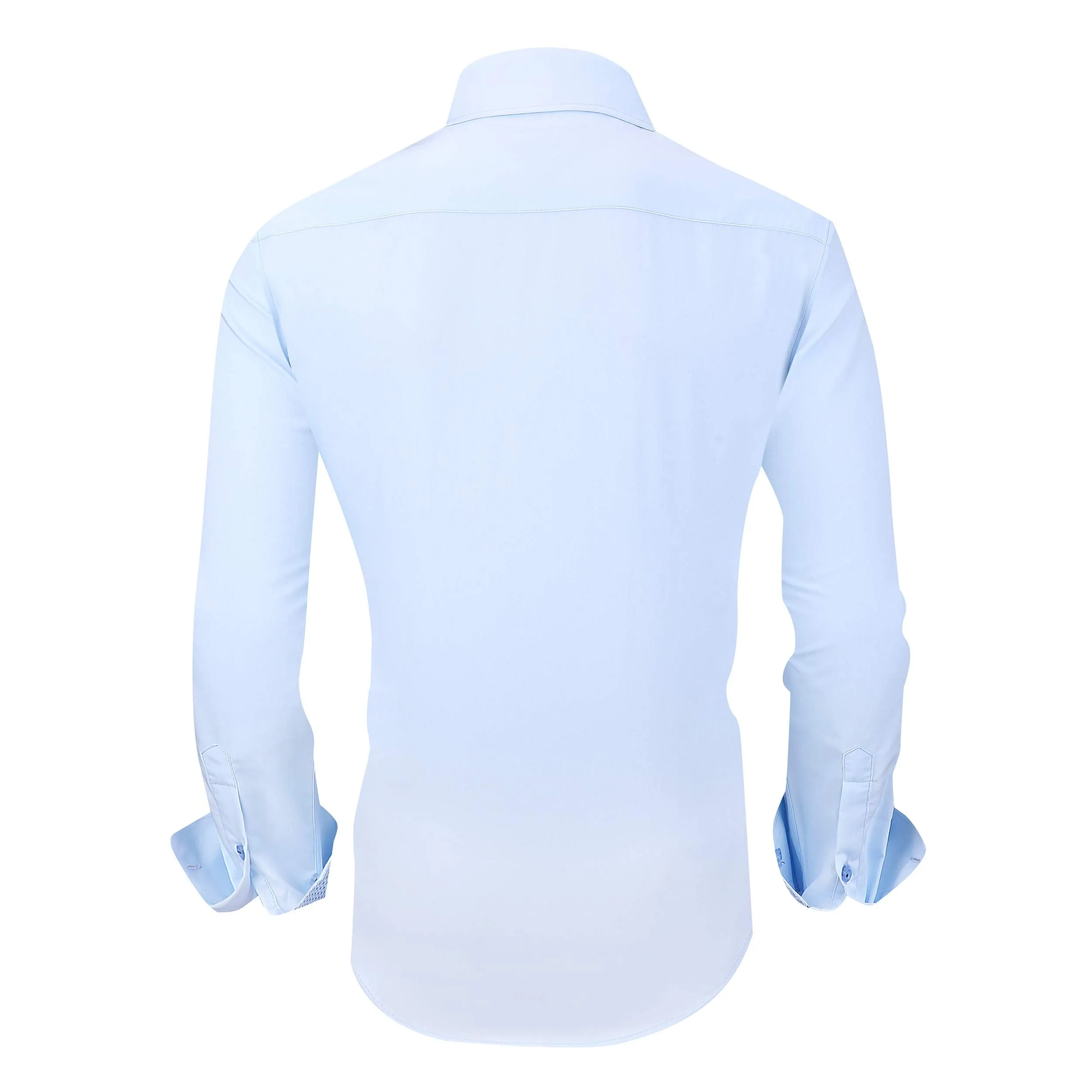 Alex Vando Mens Dress Shirts Wrinkle Free Regular Fit Stretch Rayon Button Down Shirt,Blue,L