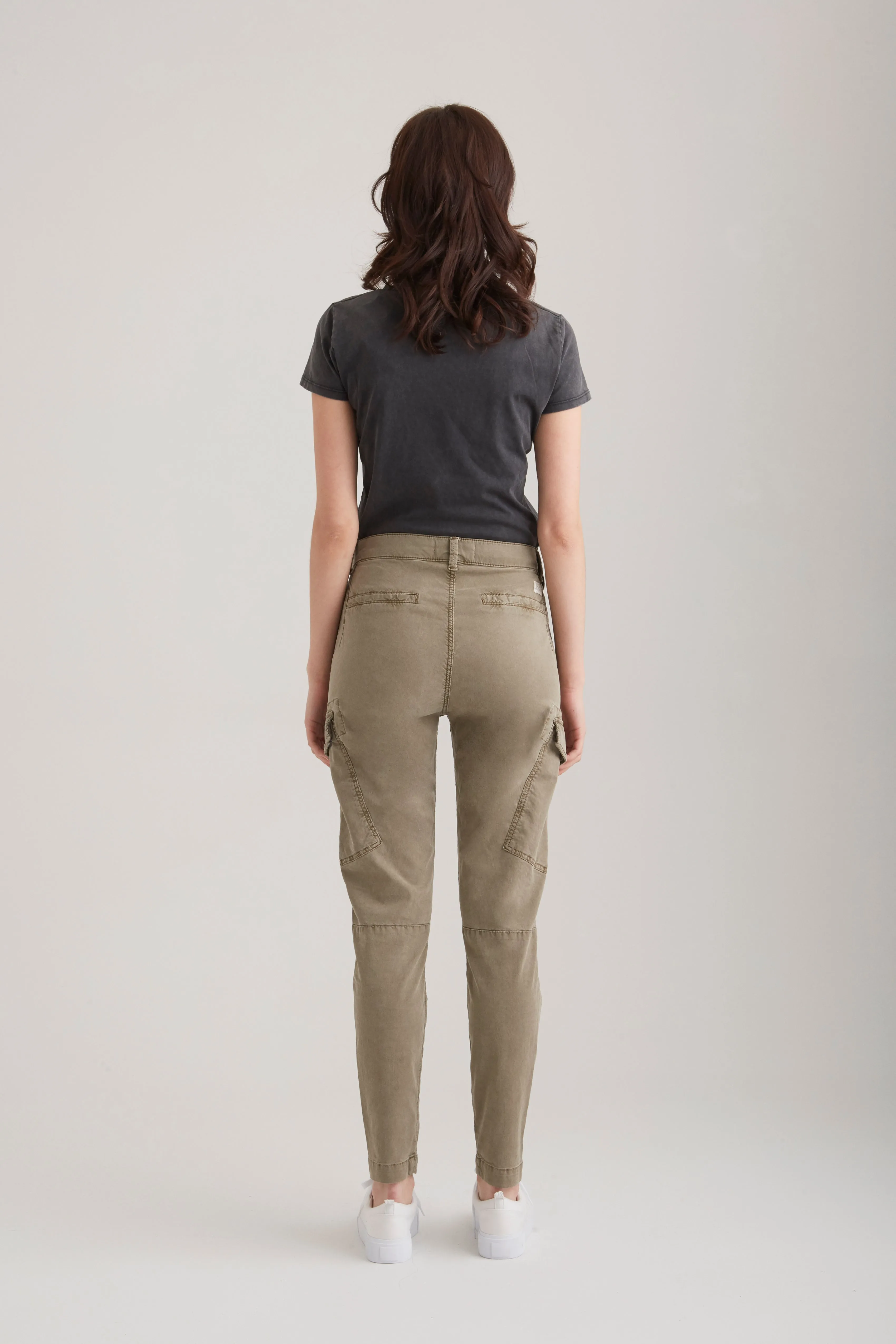 Angel - High Waist Slim Fit Cargo - Khaki