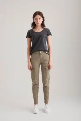 Angel - High Waist Slim Fit Cargo - Khaki