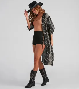 Boho In The City Print Woven Kimono