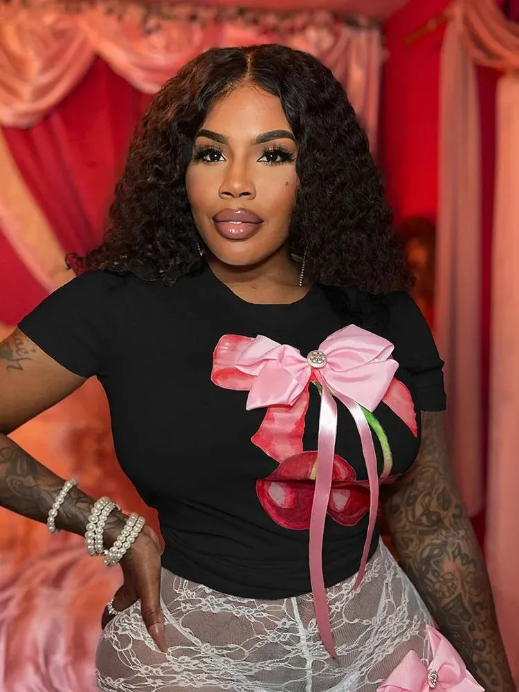 Bow Graphic Tees Streetwear