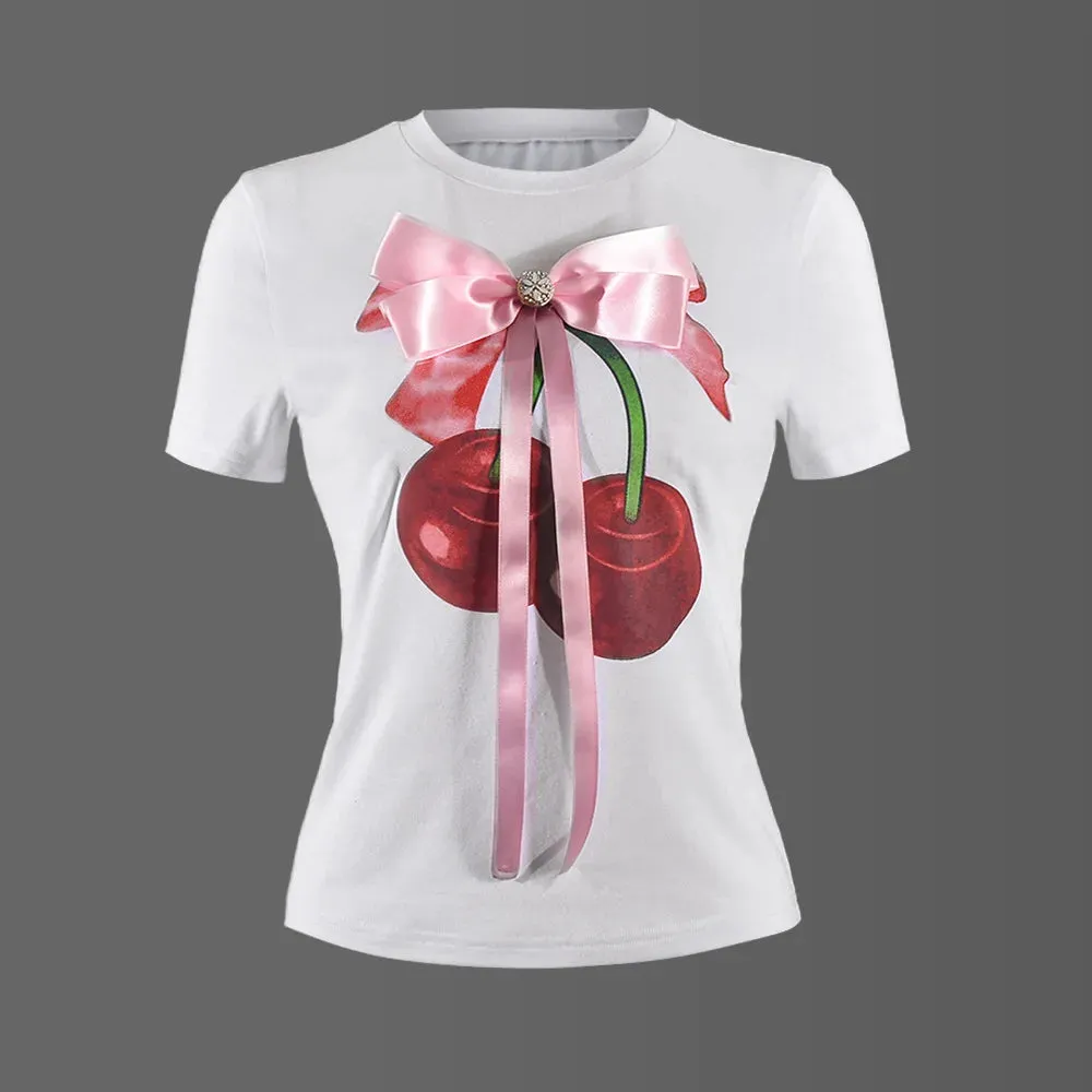 Bow Graphic Tees Streetwear