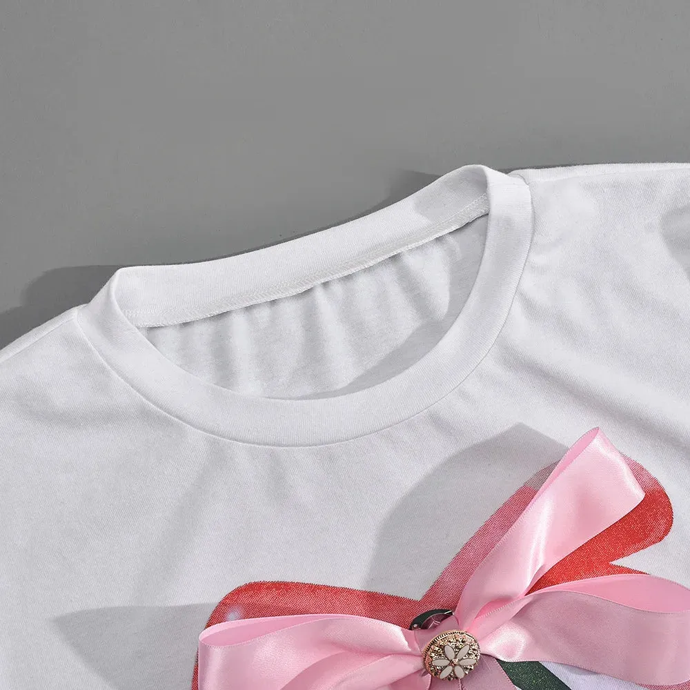 Bow Graphic Tees Streetwear