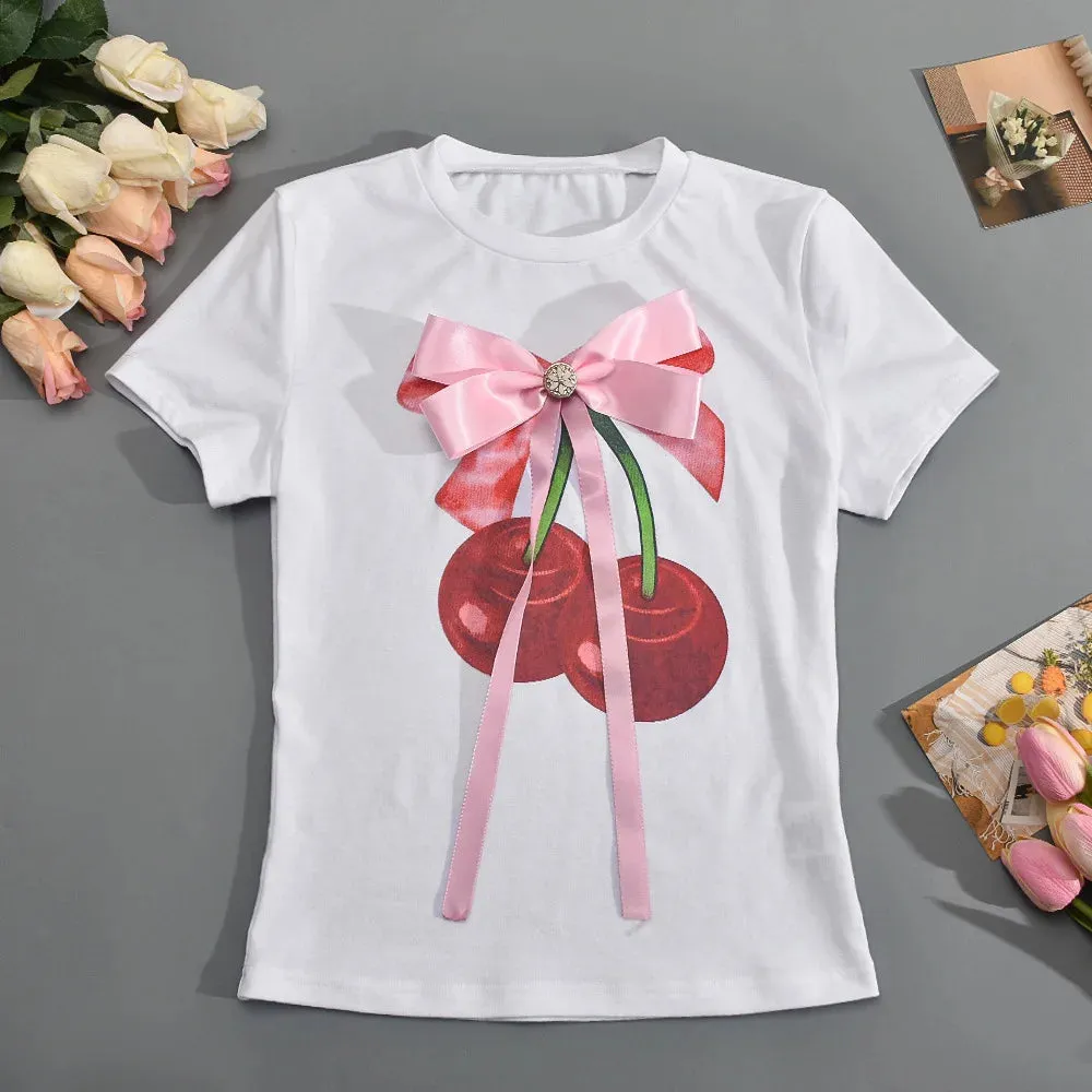 Bow Graphic Tees Streetwear