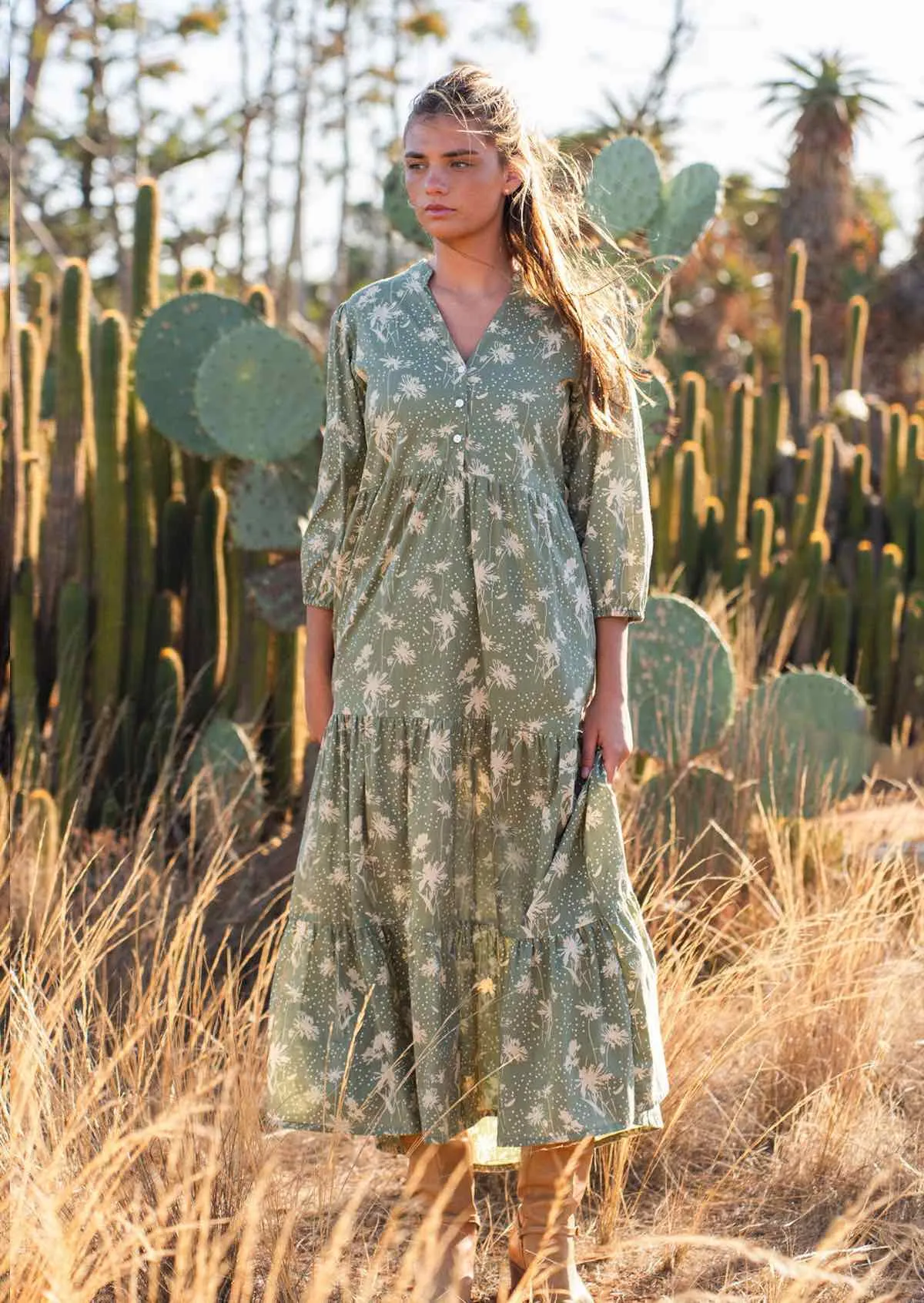 Cascade Tiered Maxi Dress