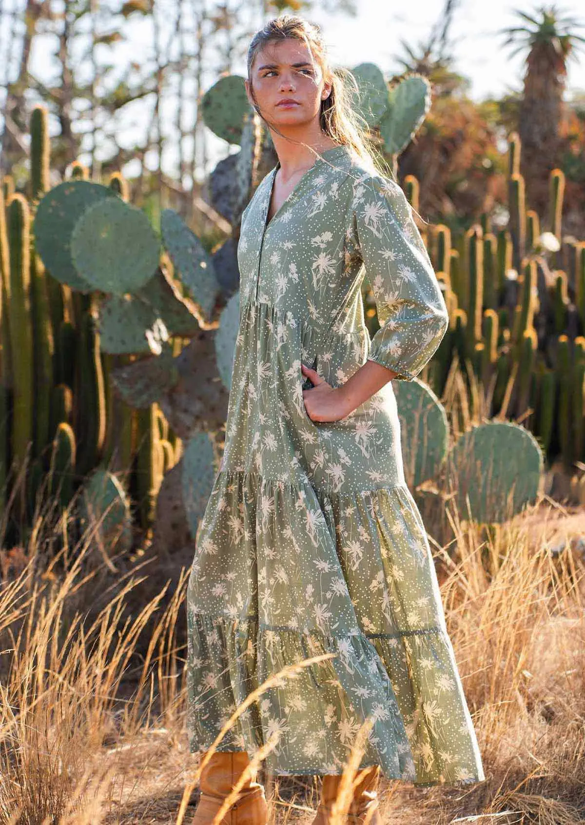 Cascade Tiered Maxi Dress