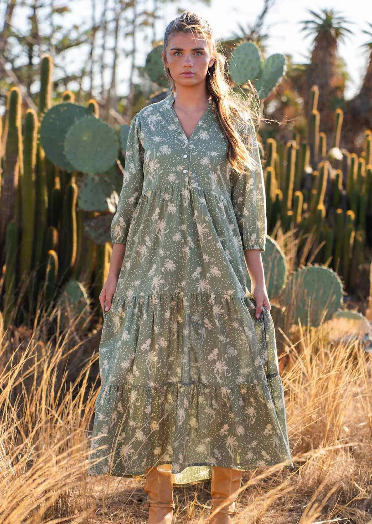 Cascade Tiered Maxi Dress