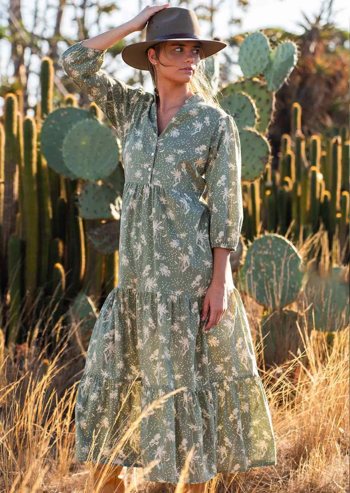Cascade Tiered Maxi Dress