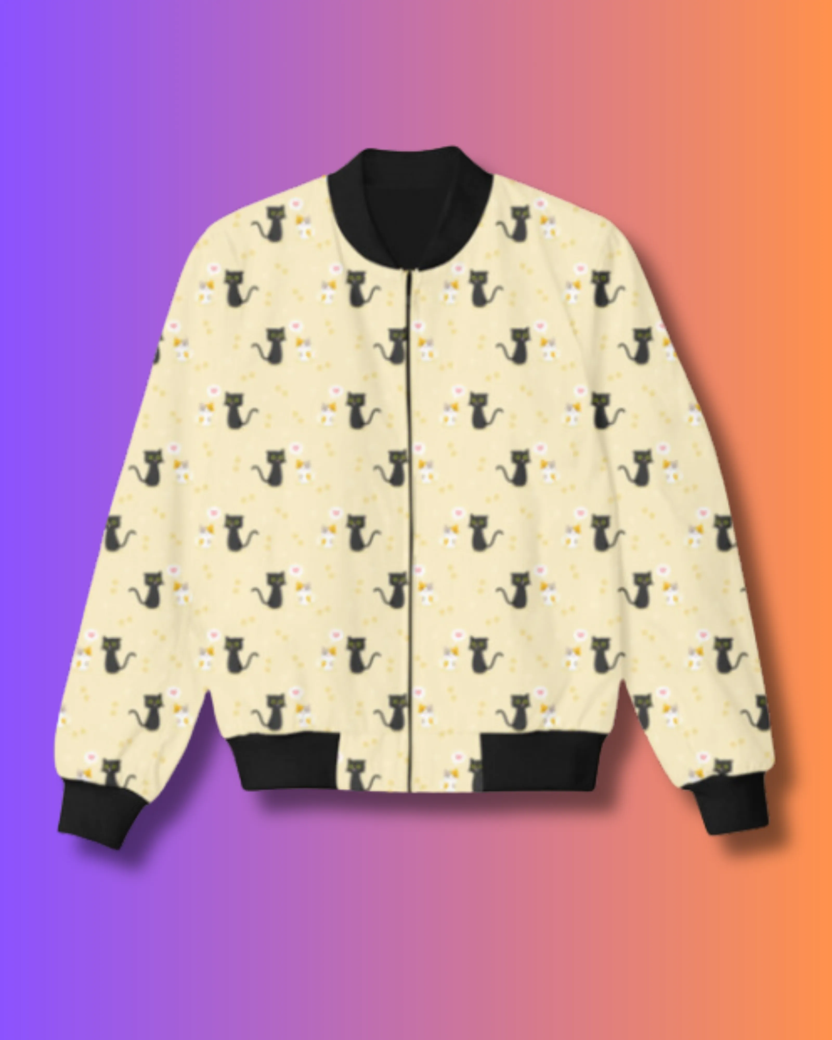 Cats (Yellow) - Kids Unisex Zipper Jacket