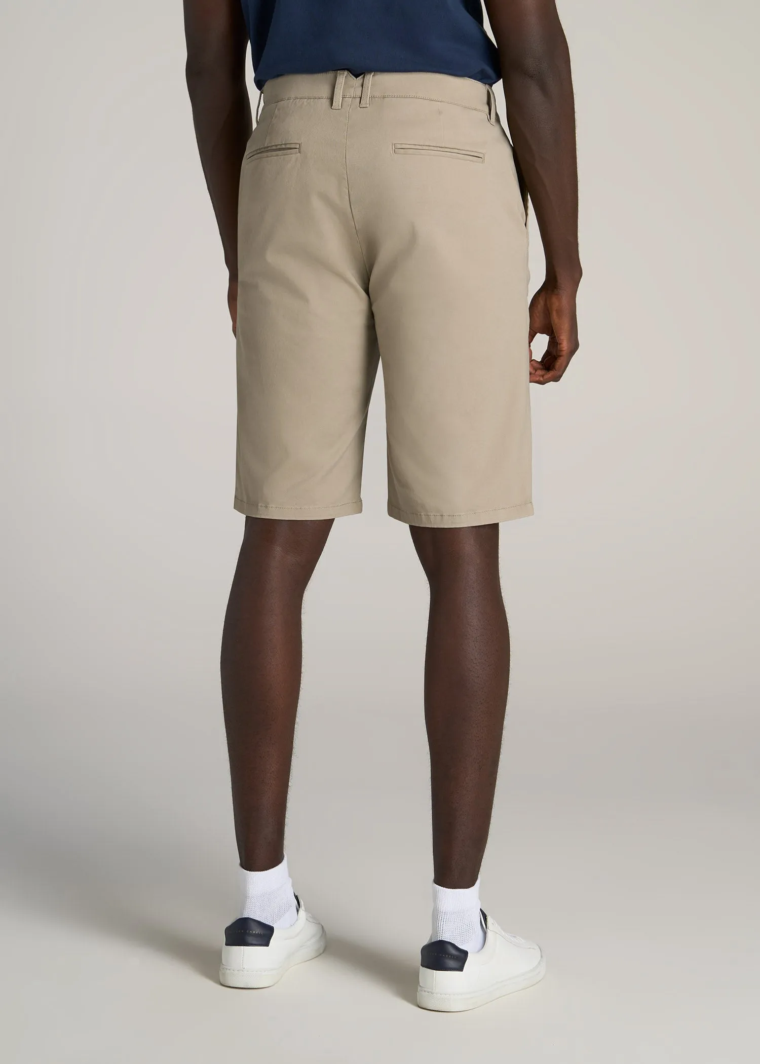 Chino Shorts for Tall Men in Desert Khaki