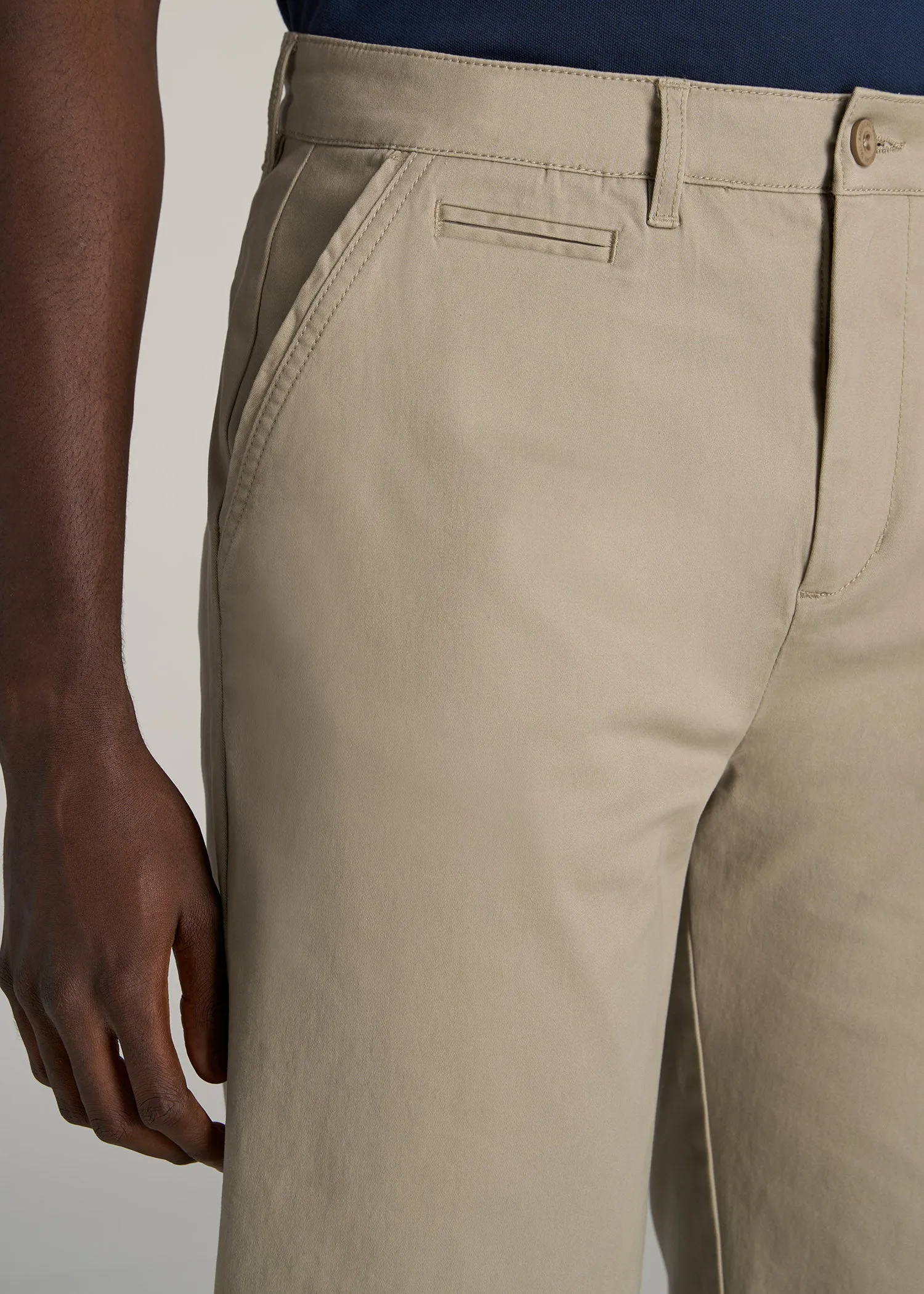 Chino Shorts for Tall Men in Desert Khaki