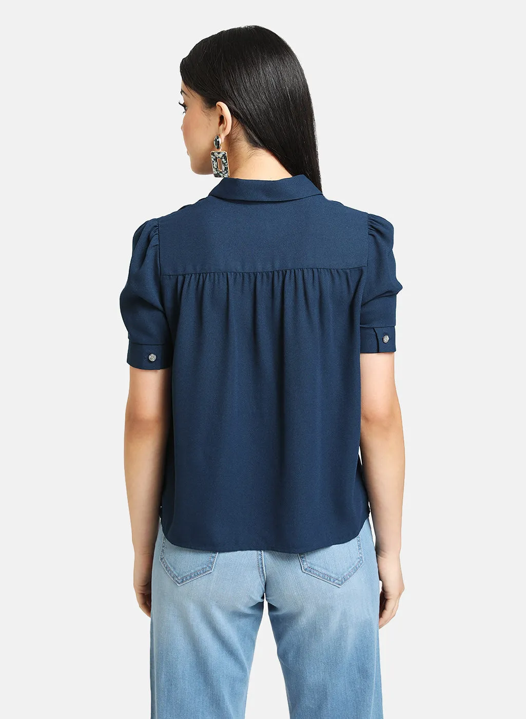 Classic Collar Half Sleeve Top