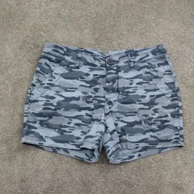 Columbia Sportswear Women Casual Chino Shorts Camouflage Pockets Gray Black SZ 6