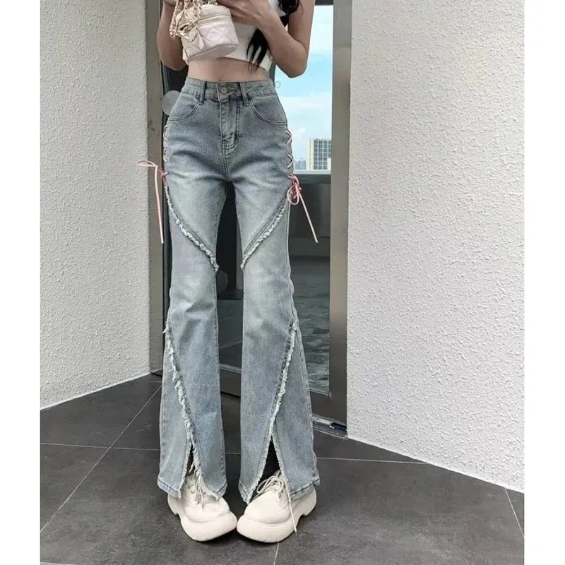 Coquette Women's Streetwear Flared Jeans