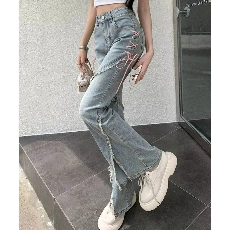 Coquette Women's Streetwear Flared Jeans