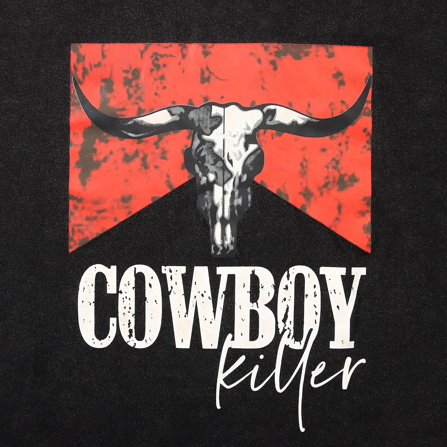 Cowboy Shirts for Women Western Vintage Rodeo T-Shirt Retro Bull Skull Graphic Tees Summer Casual Short Sleeve Tops