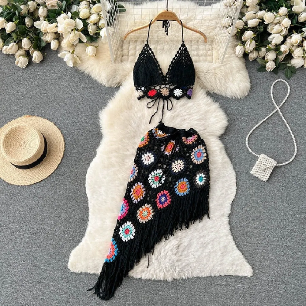 Crochet Sands Top & Skirt Set