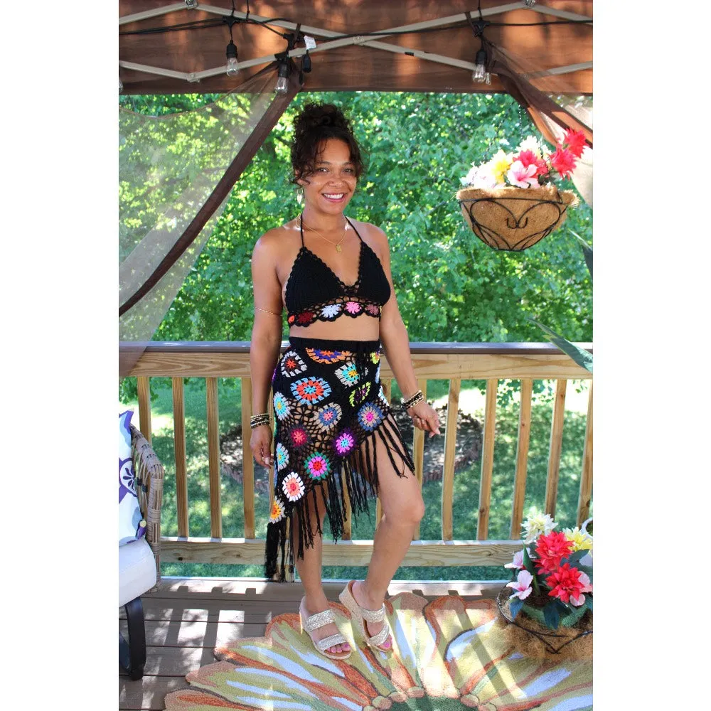 Crochet Sands Top & Skirt Set