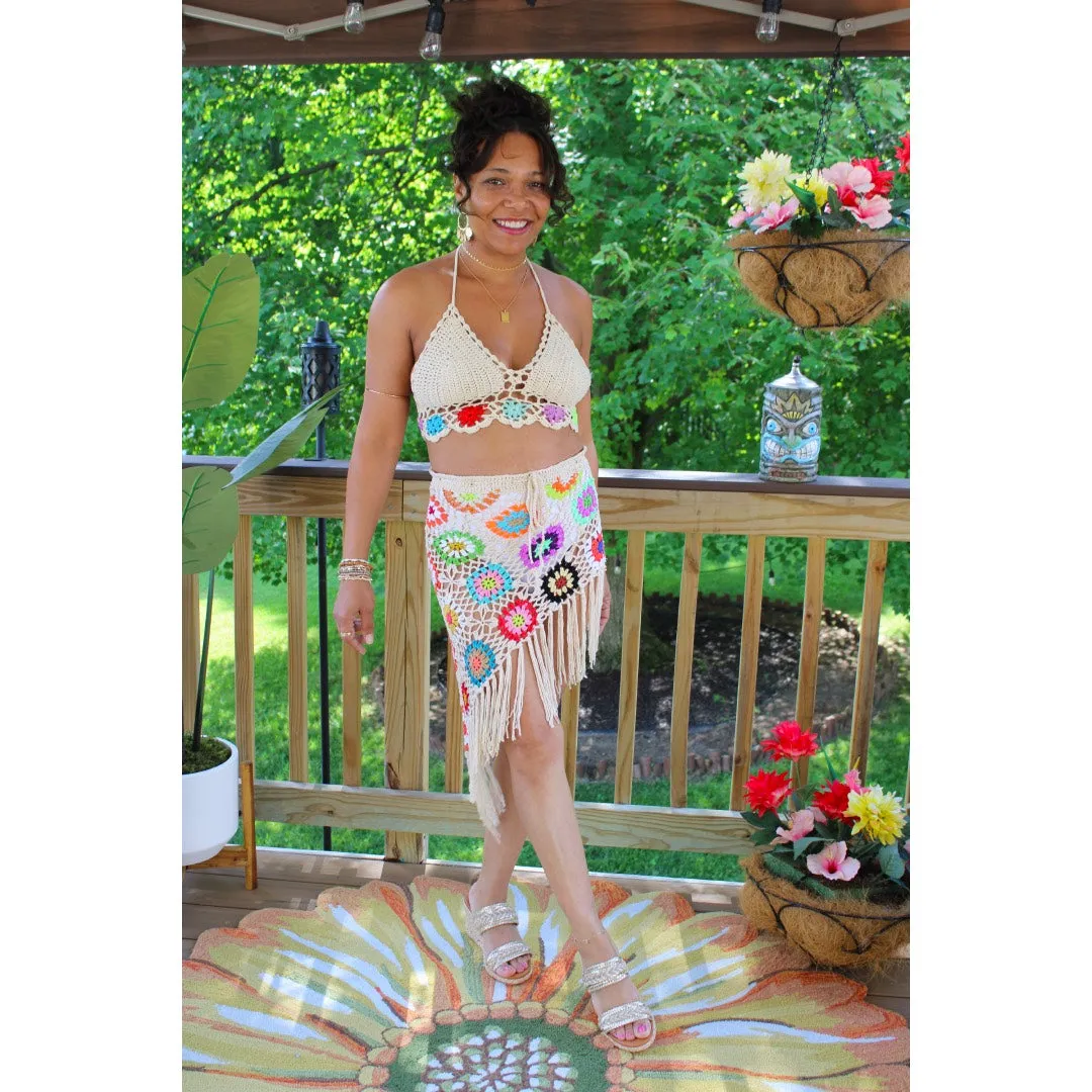 Crochet Sands Top & Skirt Set