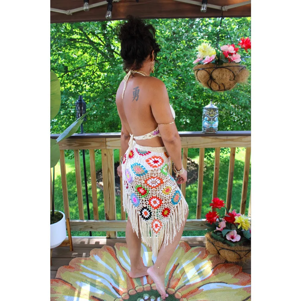 Crochet Sands Top & Skirt Set