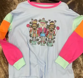 Custom Colorblock Nutcracker L/S Tee - Blue