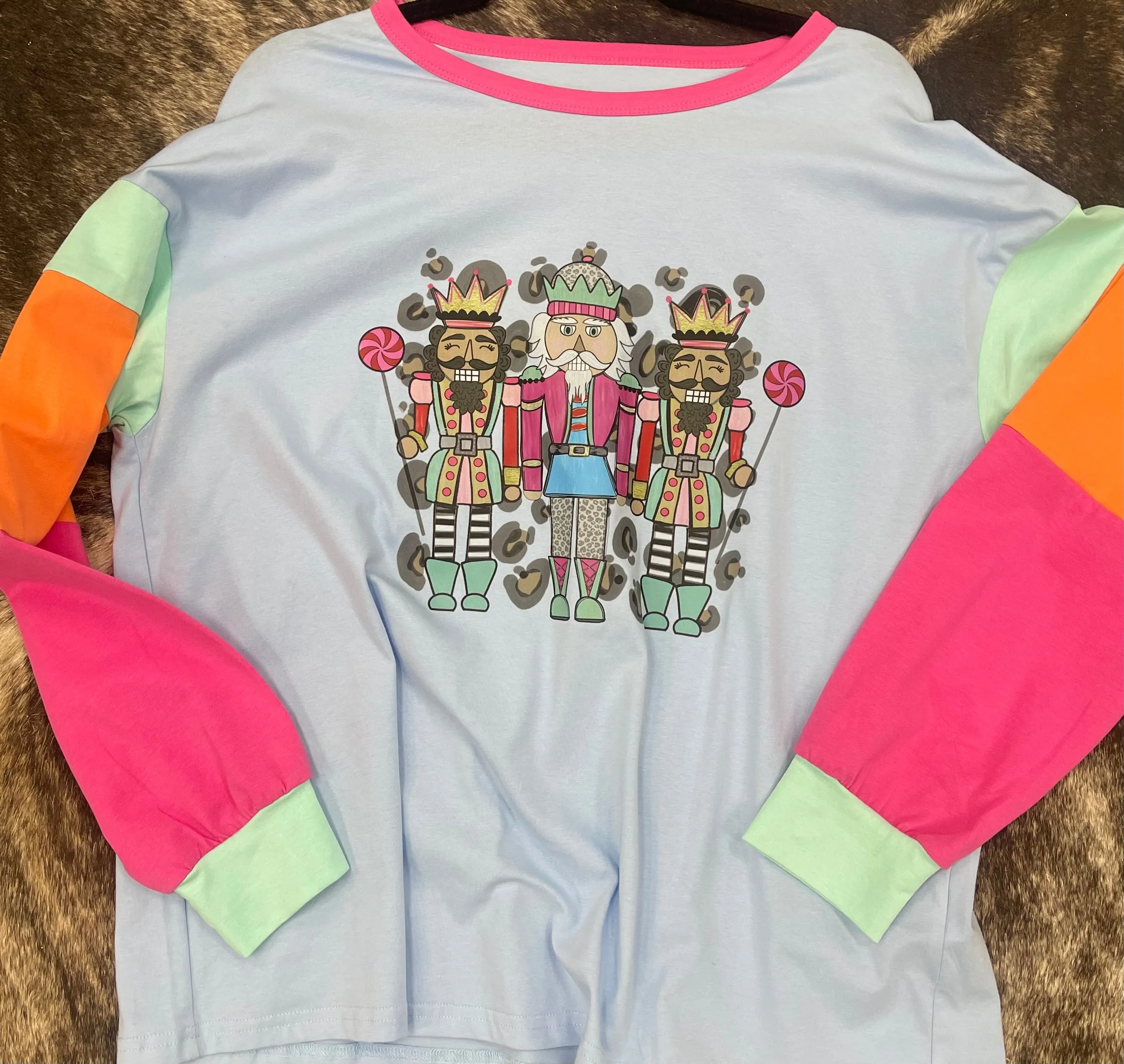 Custom Colorblock Nutcracker L/S Tee - Blue