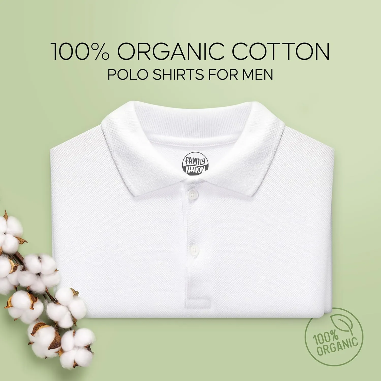 Family Nation Polo Shirts for Men - Short Sleeve T-Shirt - Mens Cotton Polo Shirt - Pique T-Shirts