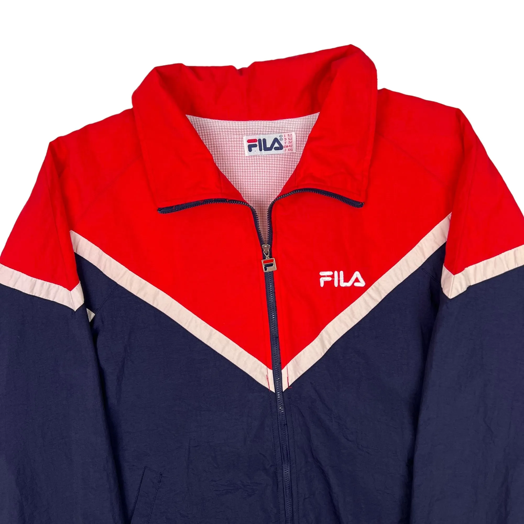 Fila 90s Colourblock Track Jacket Red Navy