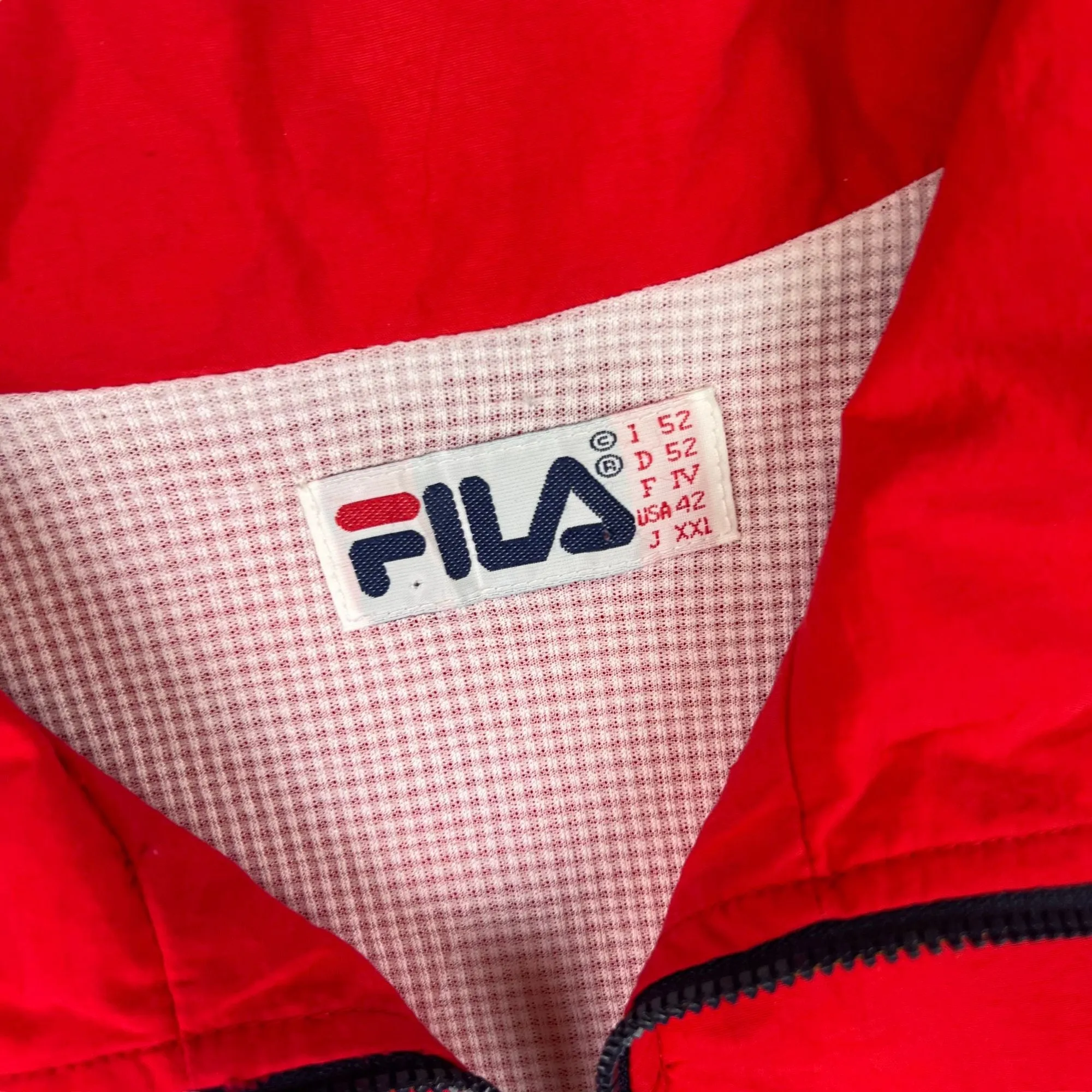 Fila 90s Colourblock Track Jacket Red Navy