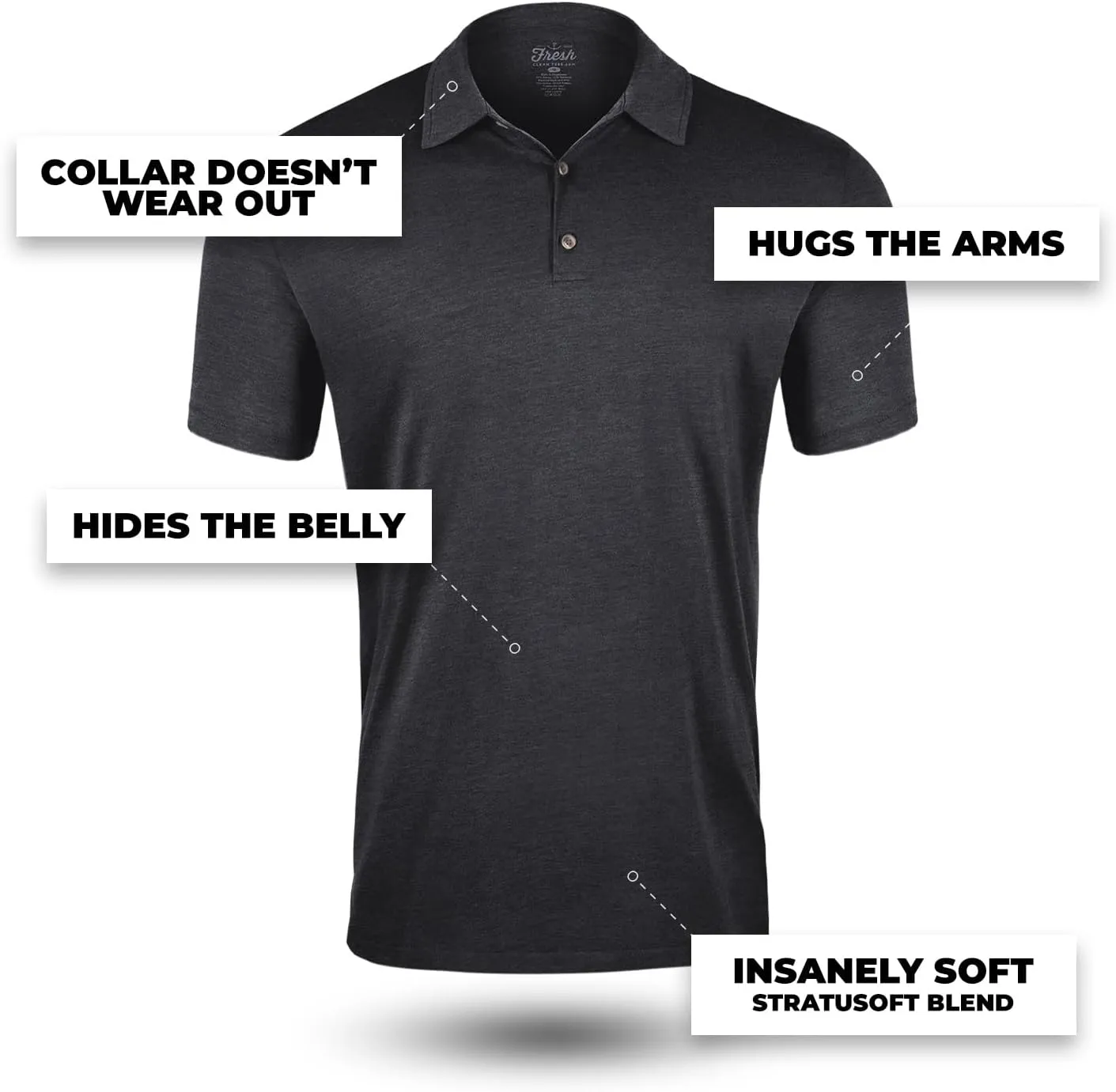 Fresh Clean Threads Mens Polo Shirts - Pre Shrunk Soft Fitted Premium Classic Shirt - Men's Polos Cotton Poly T-Shirt Blend