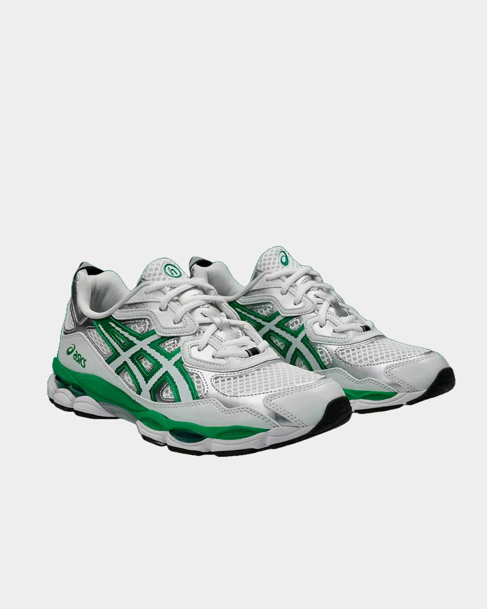 Gel-NYC White / Silver / Green Low Top Sneakers