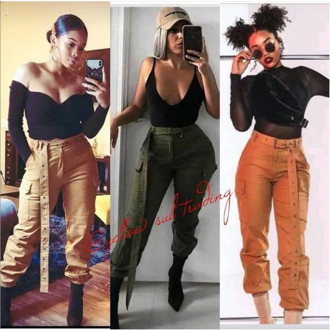 High Waisted Cargo Pants