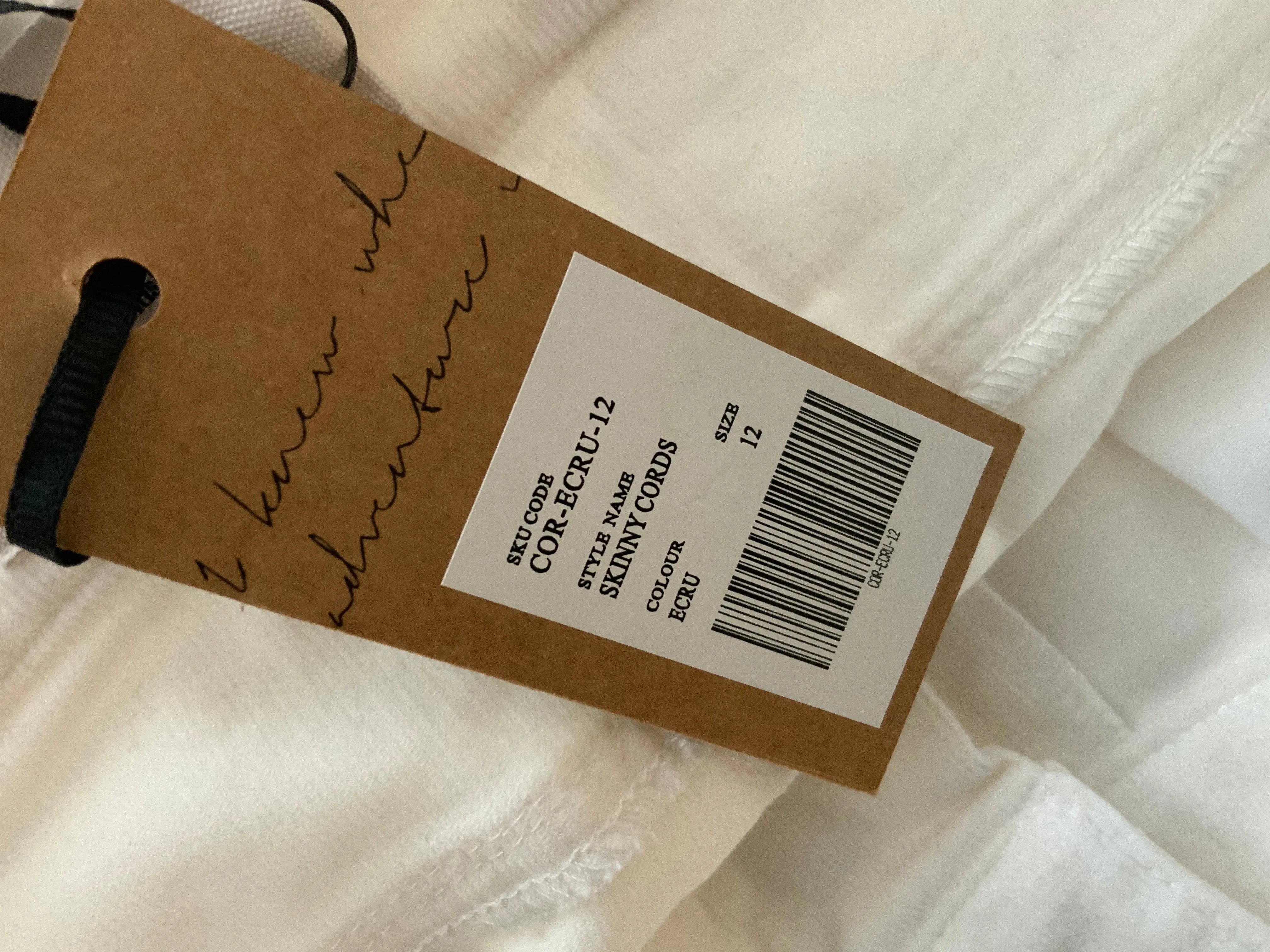 HUSH ECRU SKINNY PANTS TROUSERS SIZE UK 12 ladies