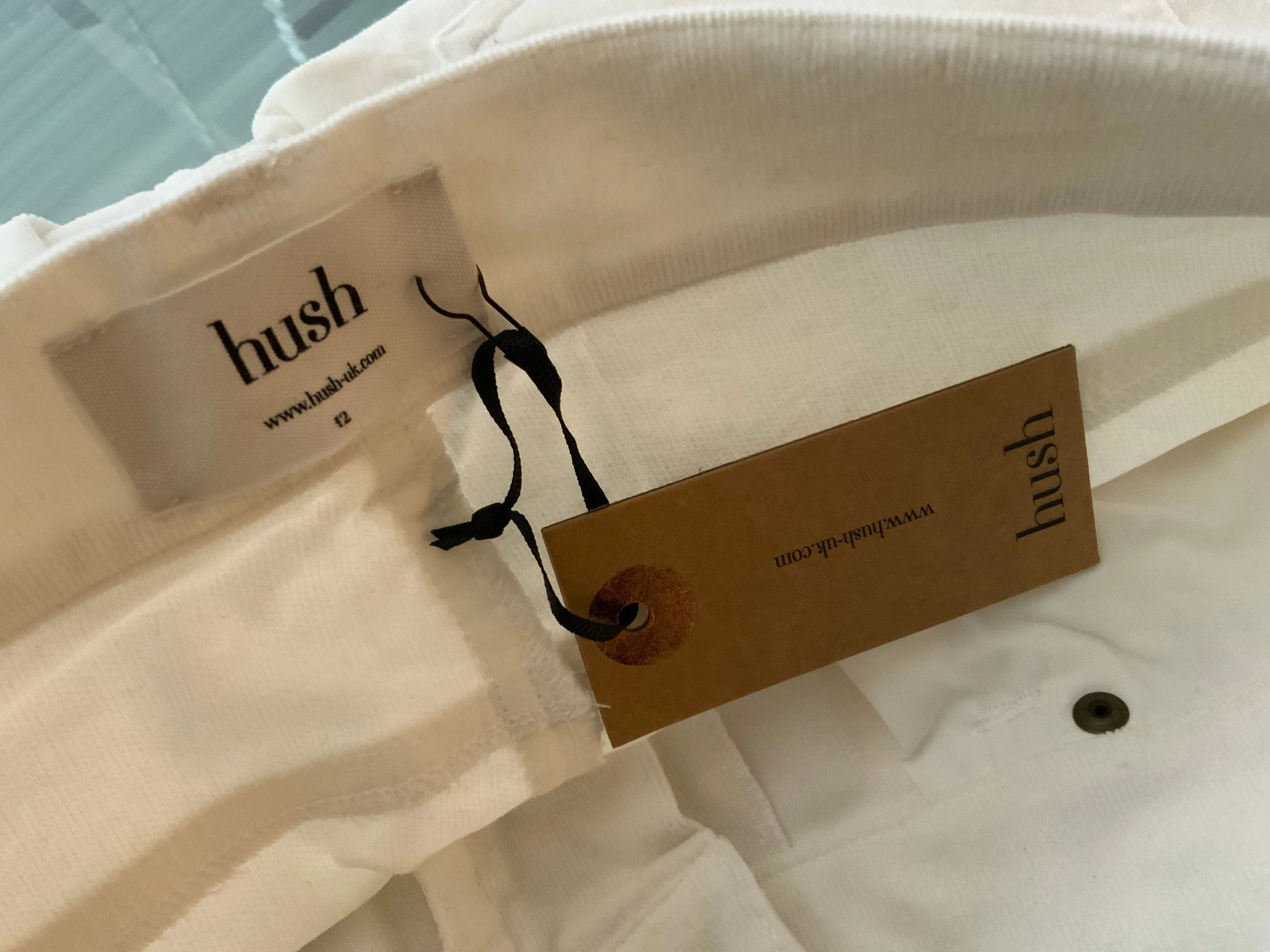 HUSH ECRU SKINNY PANTS TROUSERS SIZE UK 12 ladies