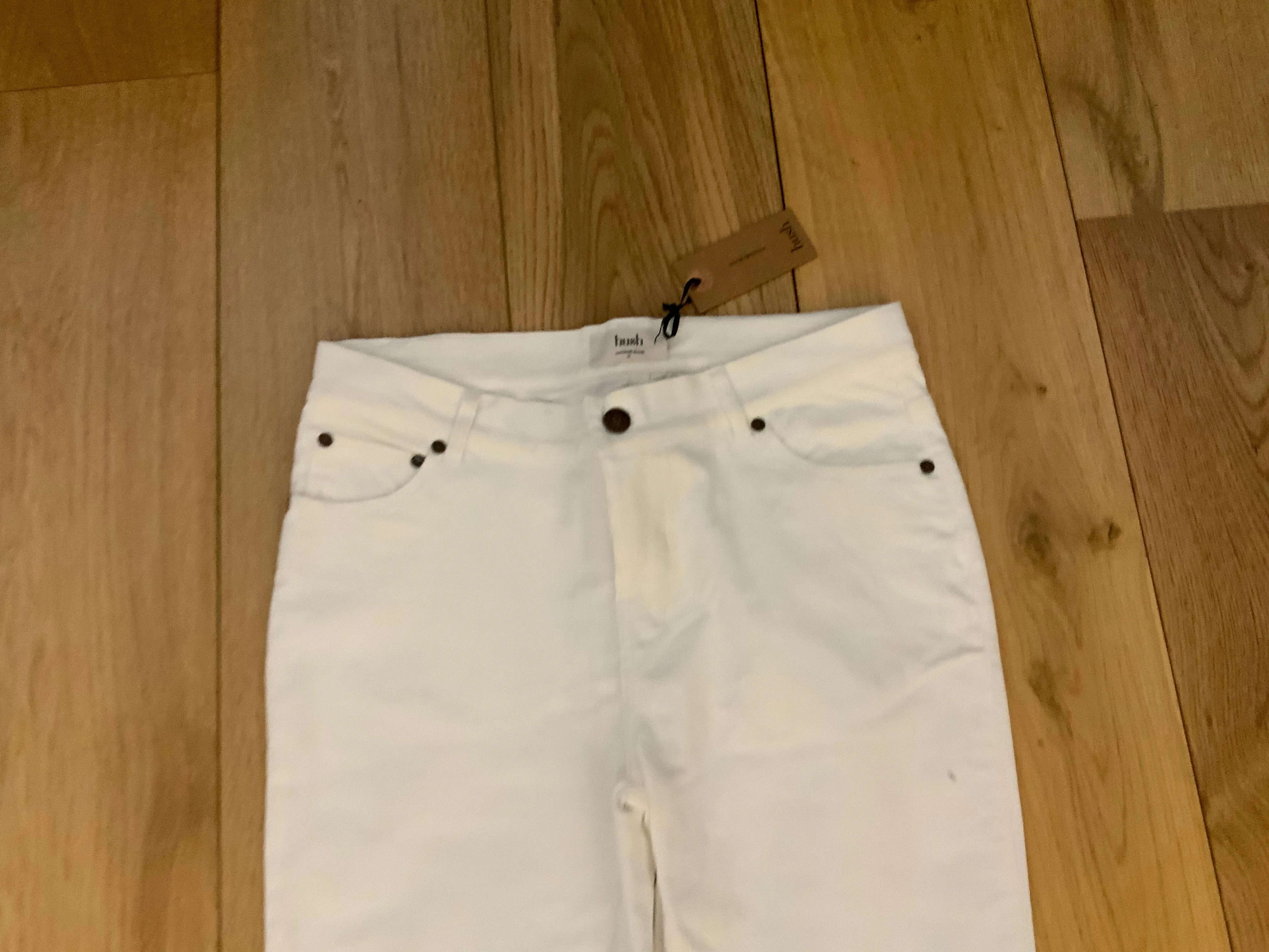 HUSH ECRU SKINNY PANTS TROUSERS SIZE UK 12 ladies