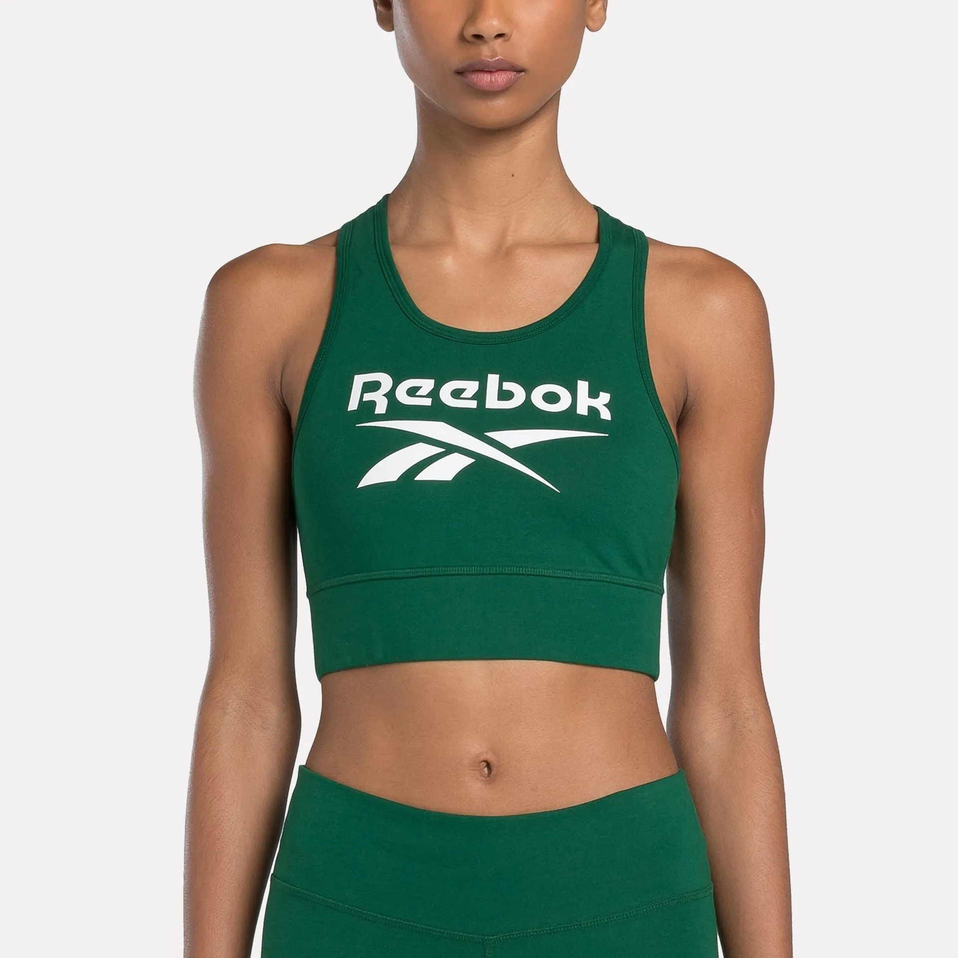 IDENTITY BIG LOGO COTTON BRALETTE - DARK GREEN