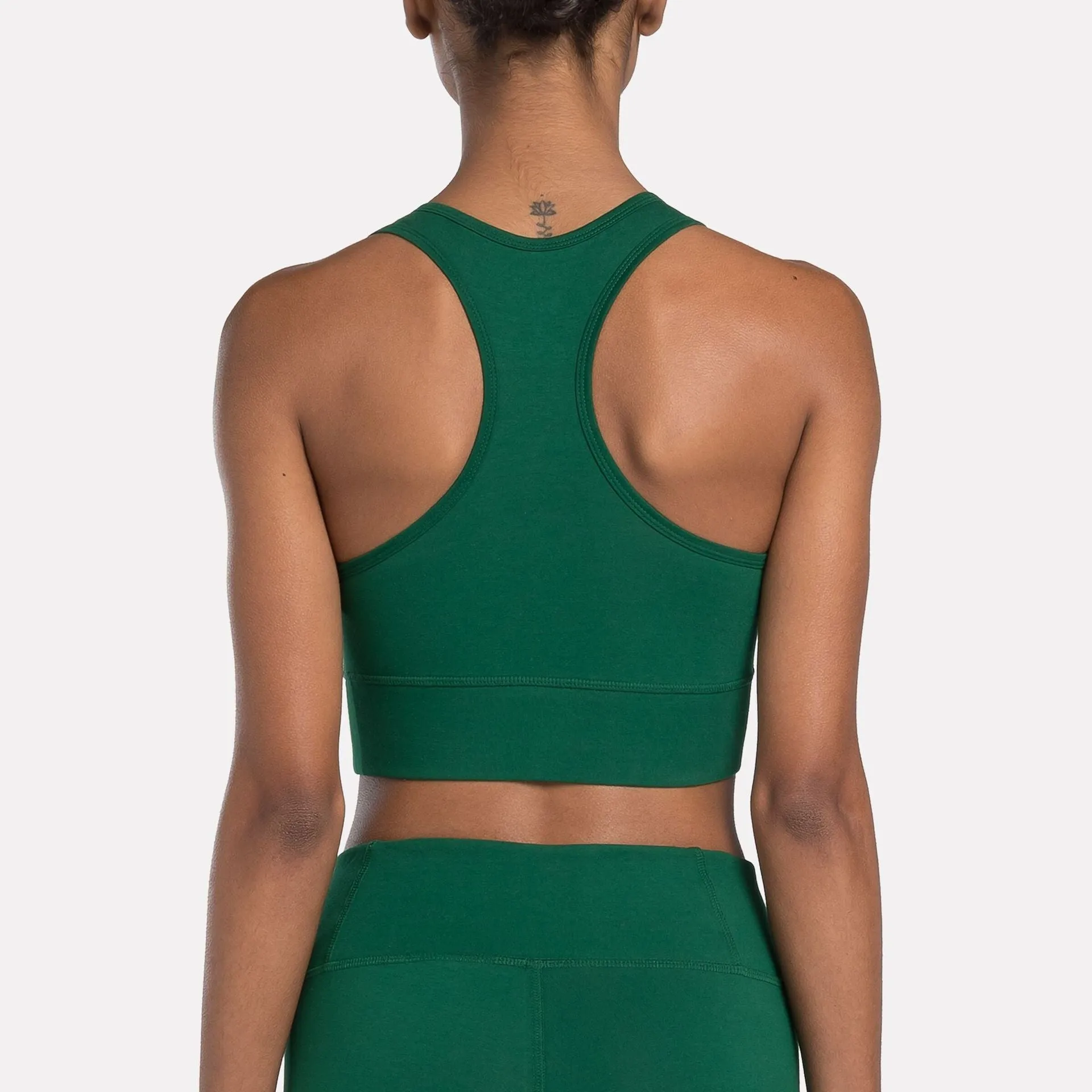 IDENTITY BIG LOGO COTTON BRALETTE - DARK GREEN
