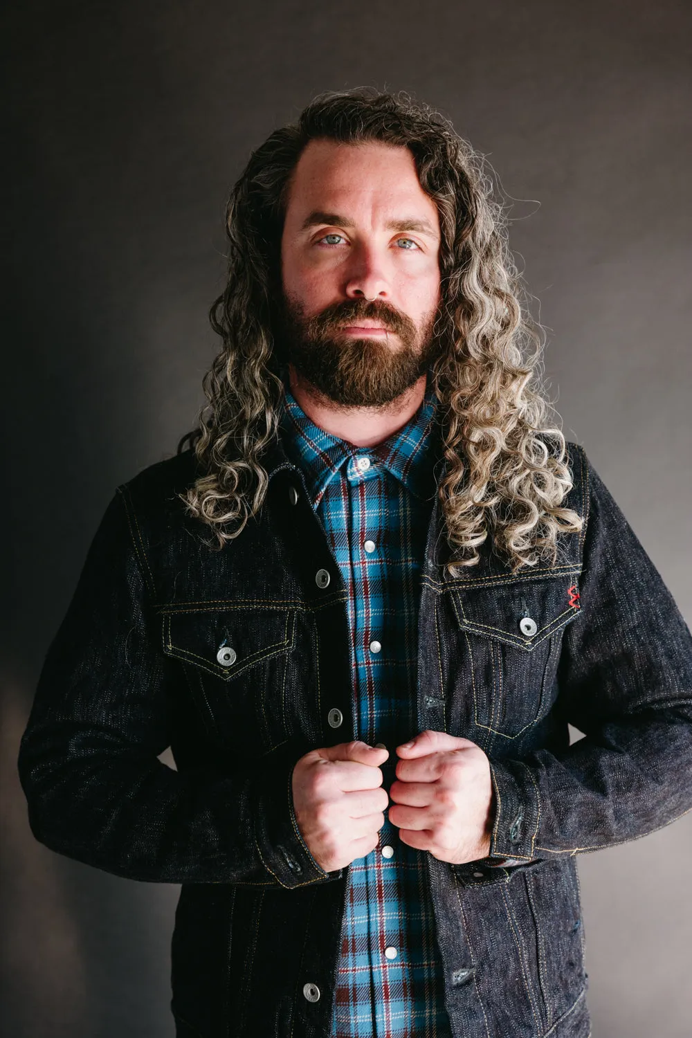IHSH-526J-SLB - 16oz Slubby Selvedge Denim Type III Jacket - Indigo