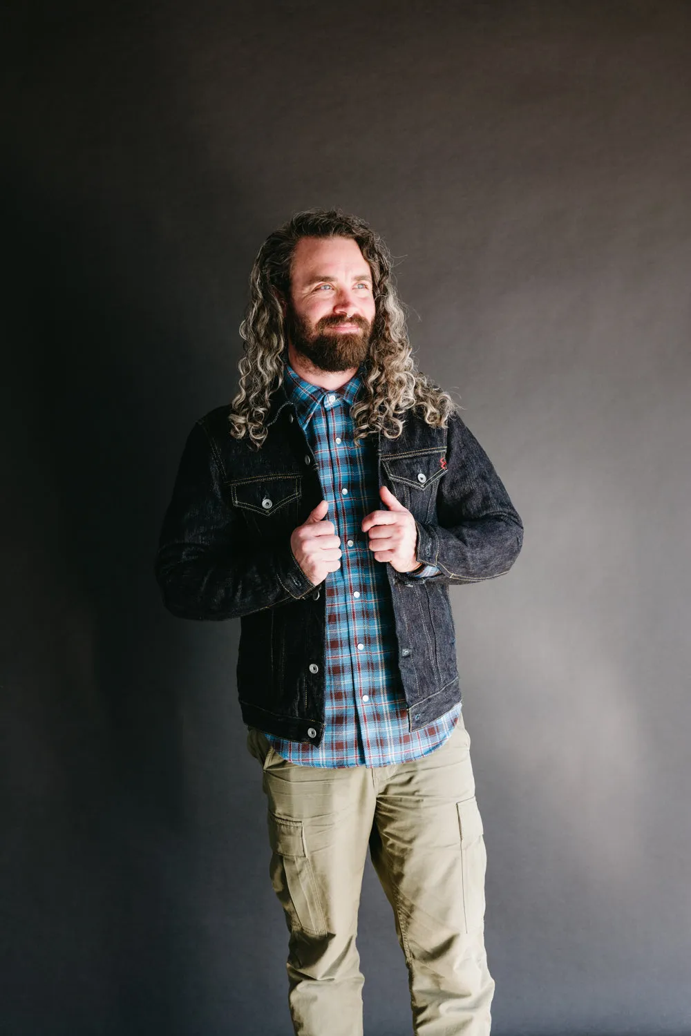 IHSH-526J-SLB - 16oz Slubby Selvedge Denim Type III Jacket - Indigo
