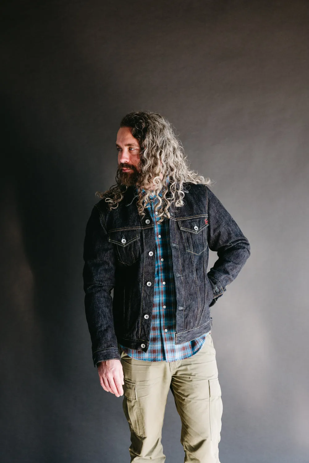 IHSH-526J-SLB - 16oz Slubby Selvedge Denim Type III Jacket - Indigo