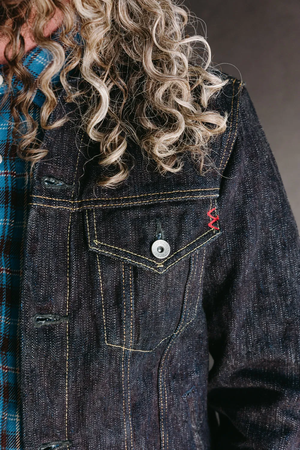 IHSH-526J-SLB - 16oz Slubby Selvedge Denim Type III Jacket - Indigo