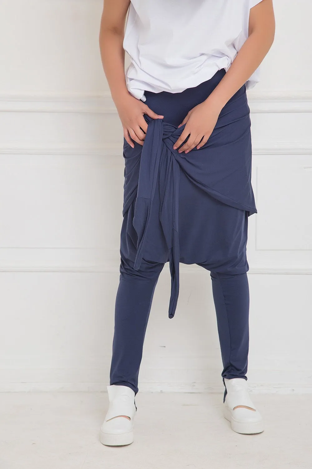 Jersey Drop Crotch Trousers - JOVANA