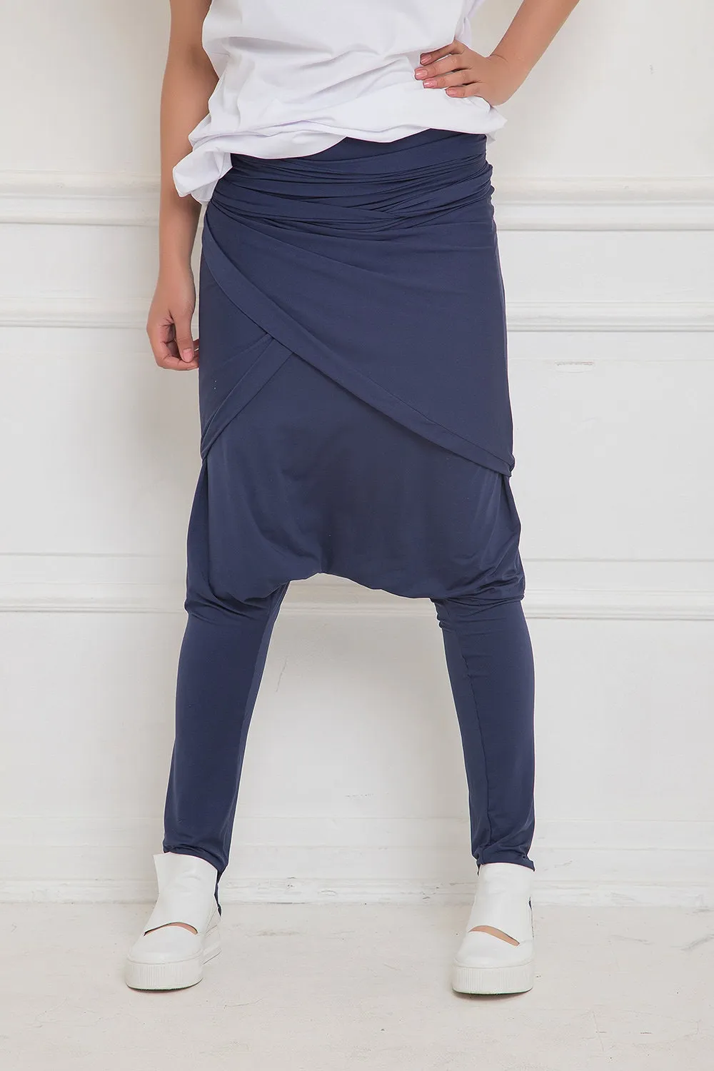 Jersey Drop Crotch Trousers - JOVANA