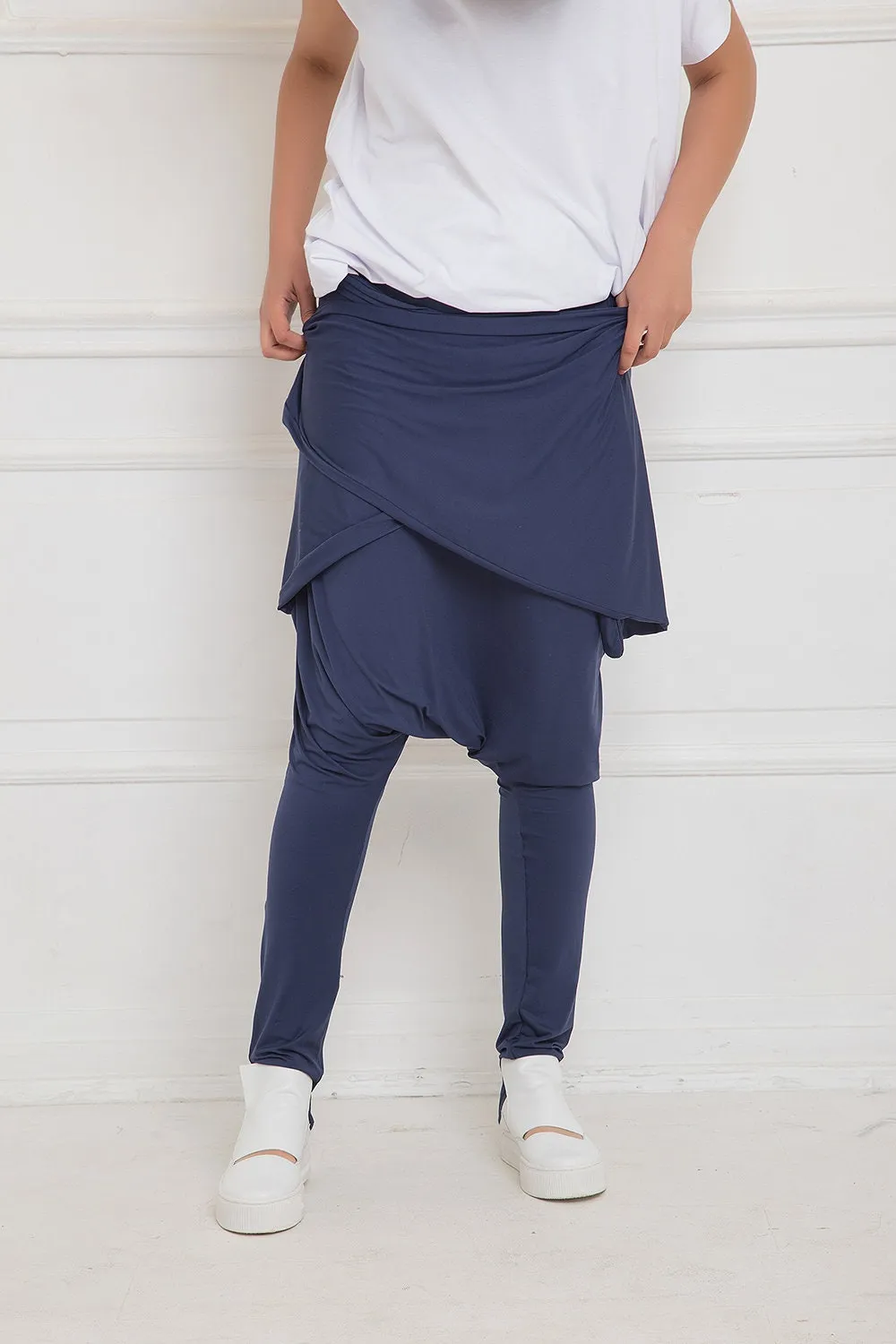Jersey Drop Crotch Trousers - JOVANA