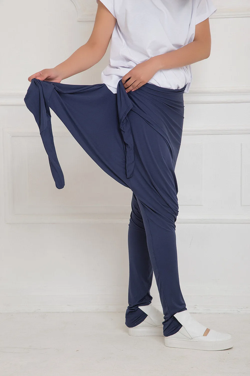 Jersey Drop Crotch Trousers - JOVANA