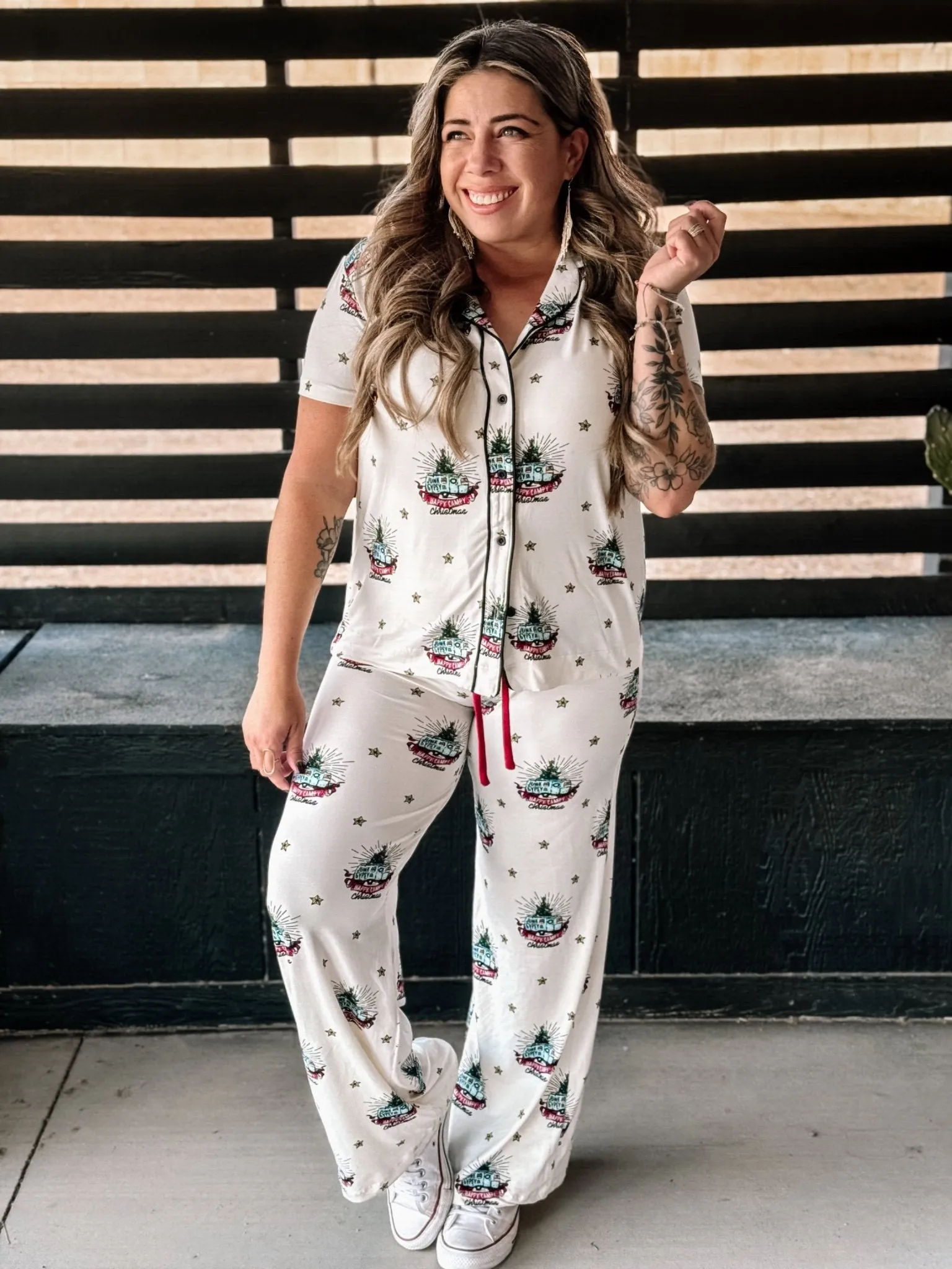 Junk Gypsy Happy Camper Pajama Loungewear Top